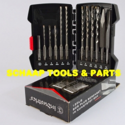 Boor- en beitelset met bithouder SDS-Plus 12 delig | 10402.0012